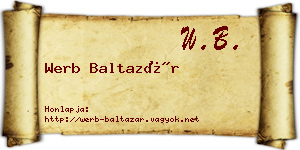 Werb Baltazár névjegykártya